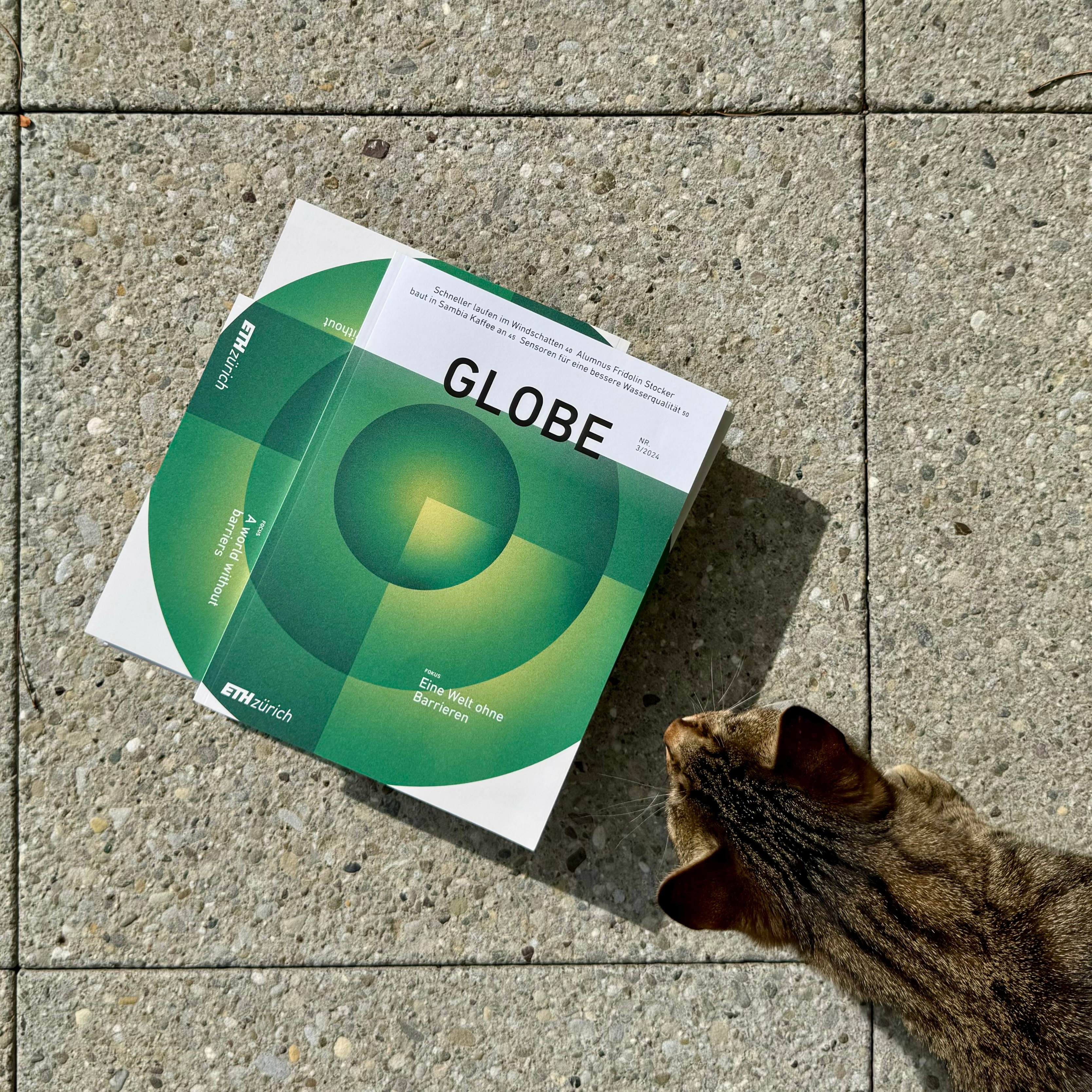 Globe Magazin and cat