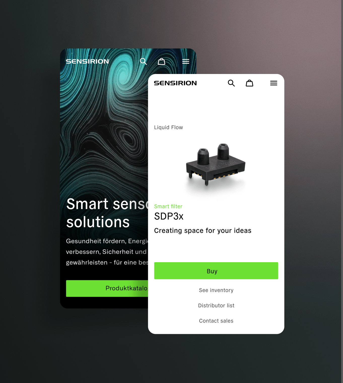 Sensirion 2-Mobilbildschirme