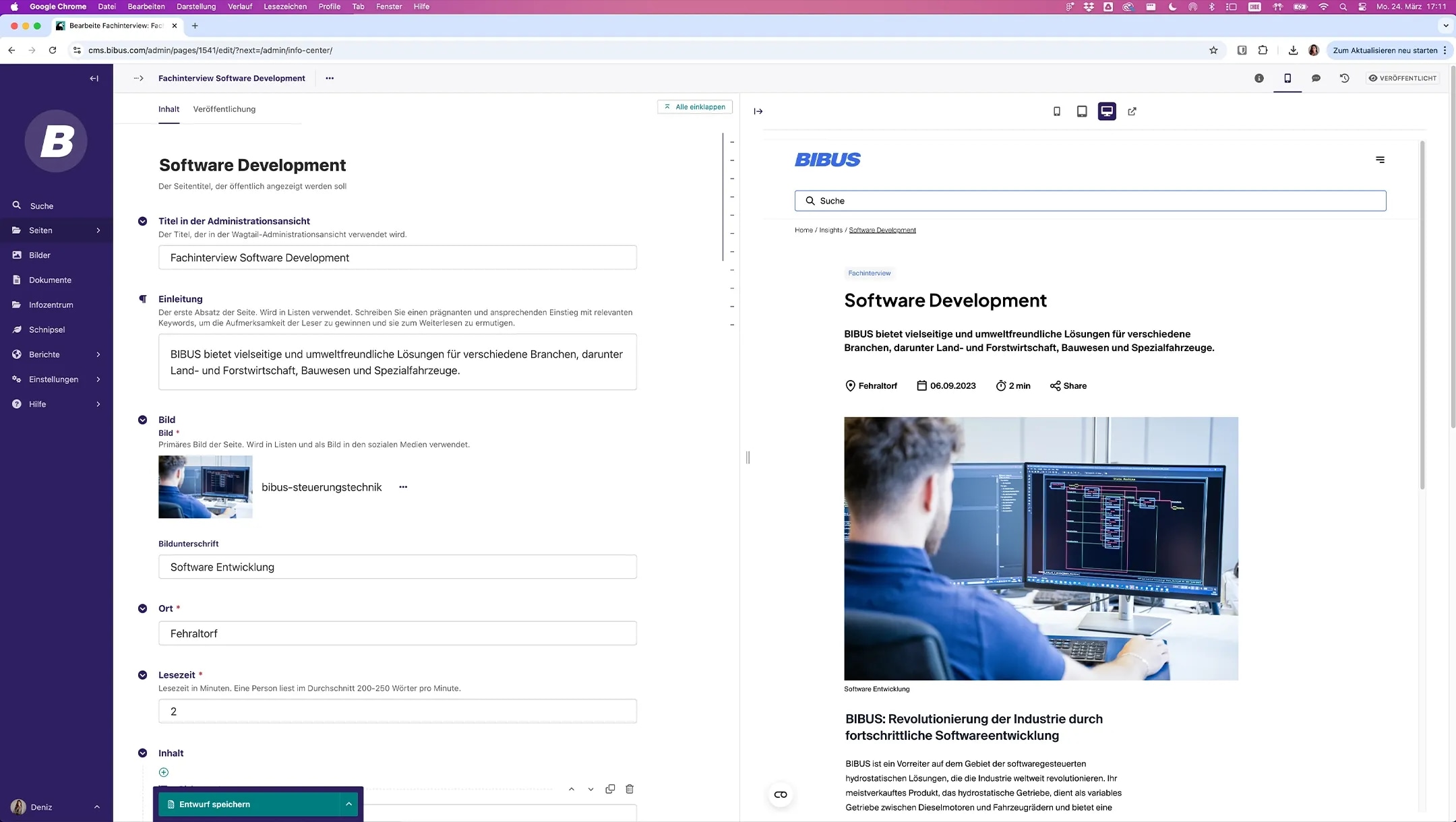 Wagtail CMS Streamfield