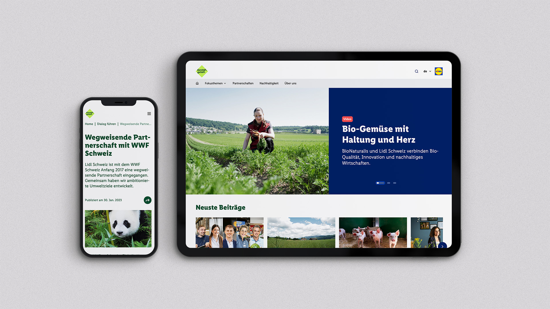 Dialog Tablet Lidl Schweiz - Webplattform für Dialog und Promotion